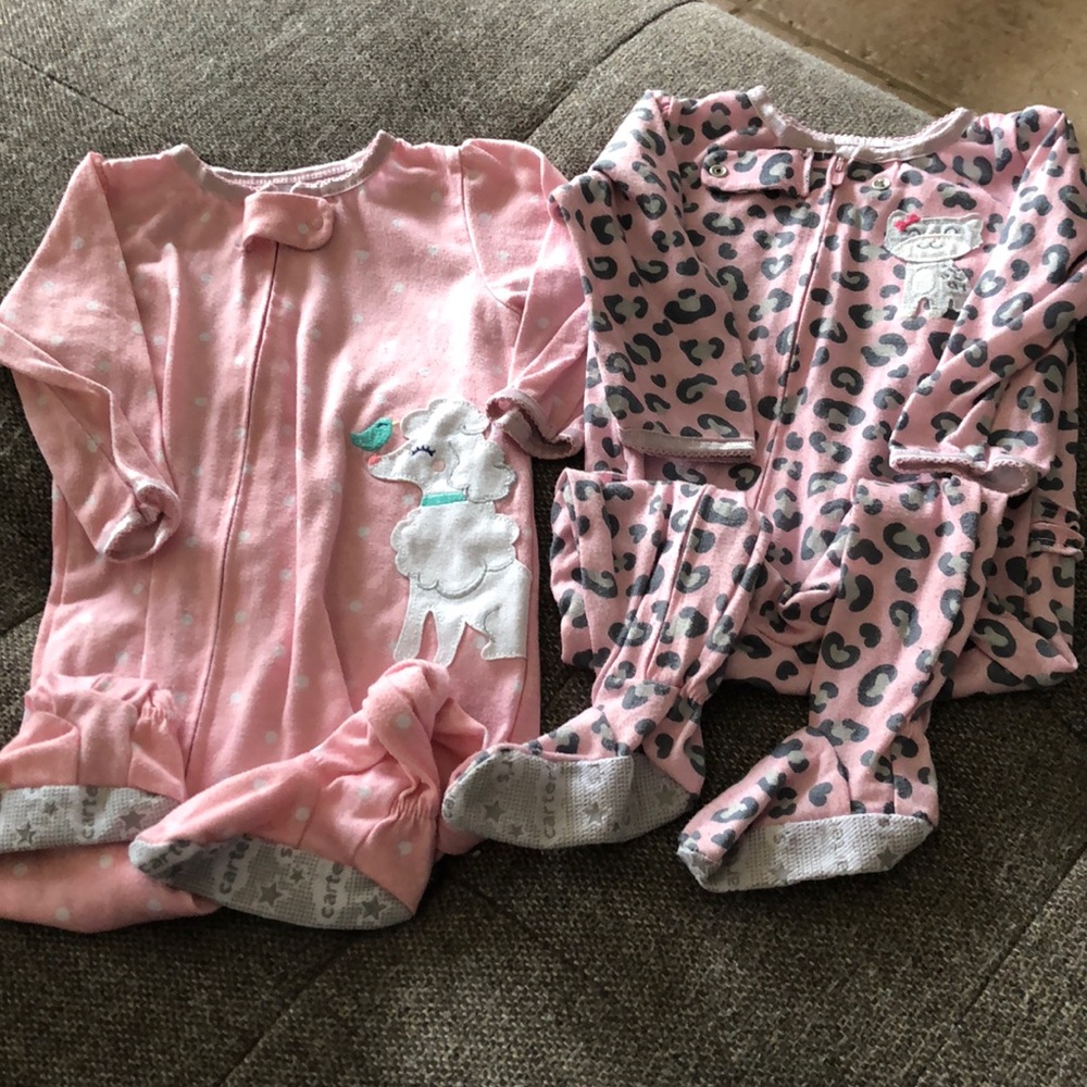 CARTERS 12 month girls pajama bundle, pink